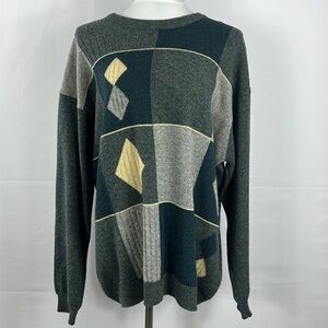 St. Michael For Marks & Spencer Pure New Wool  Pullover Sweater 3D Knit Size XL